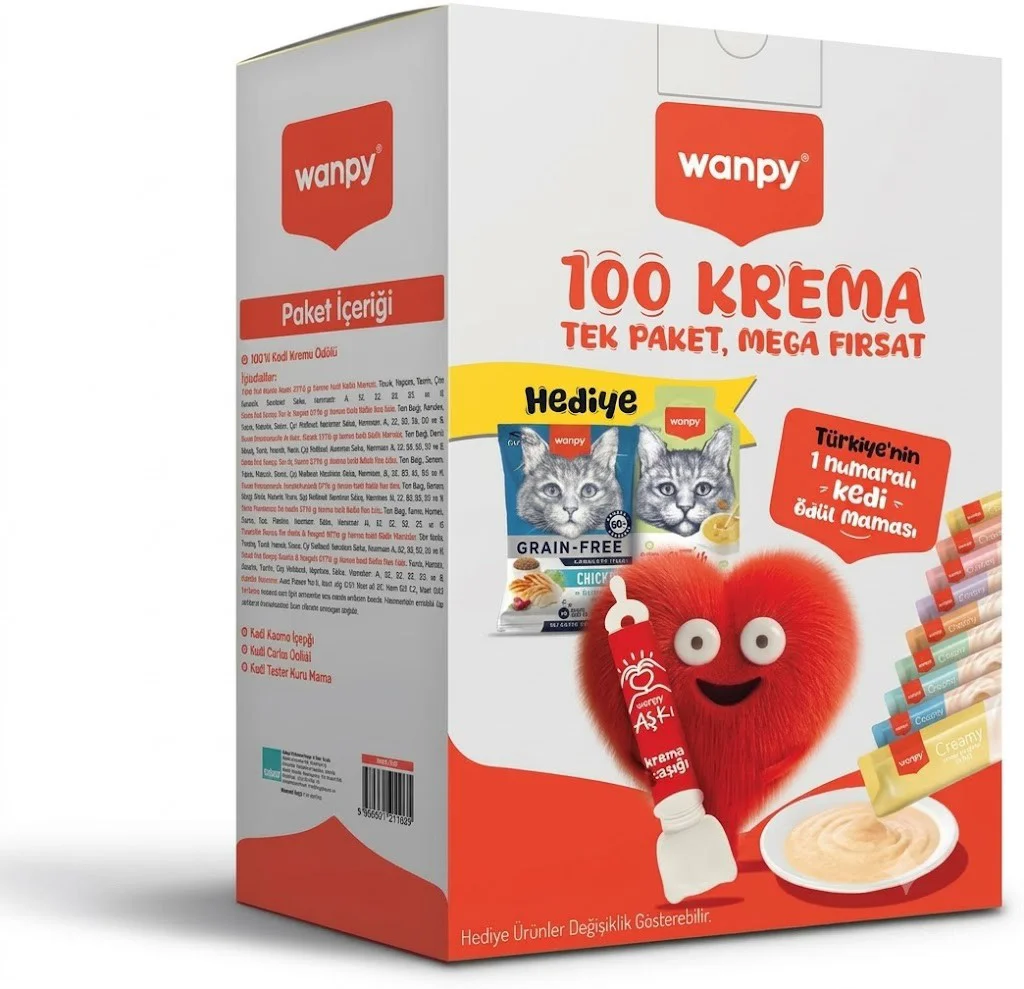 Wanpy Karışık Krema Kedi Ödülü 100*14 gr