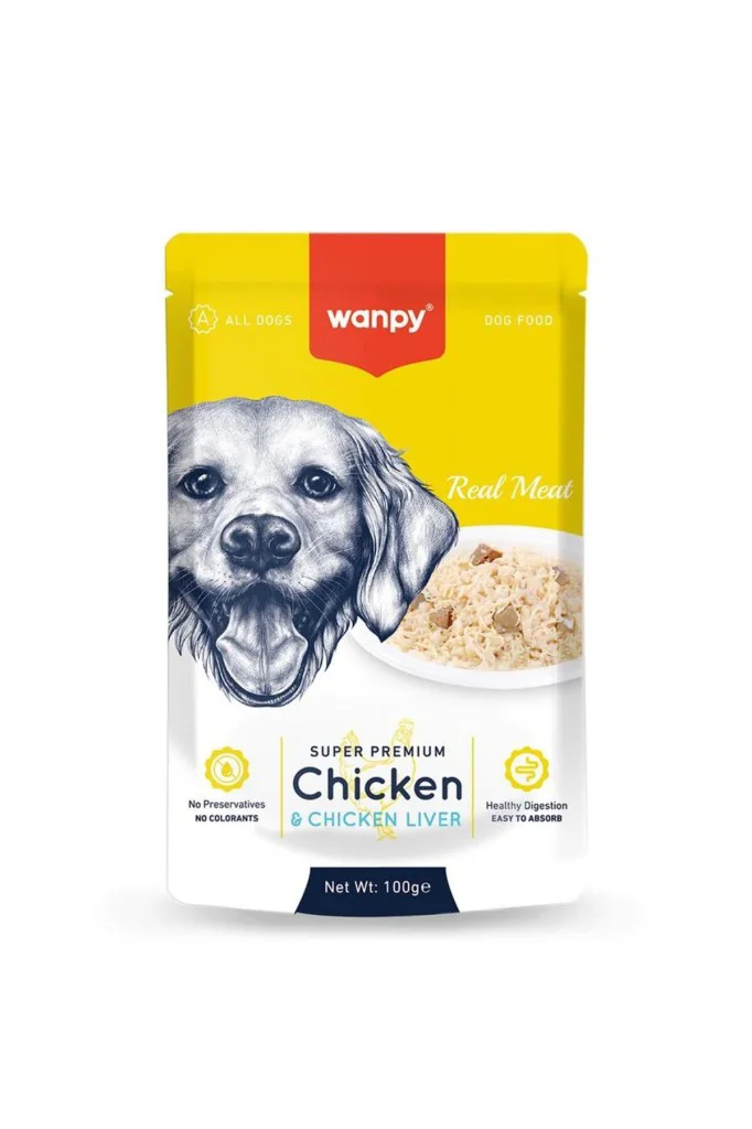 Wanpy Pouch Tavuklu Ciğerli Köpek Konserve 100 gr Wanpy Pouch Tavuklu Ciğerli Köpek Konserve 100 gr