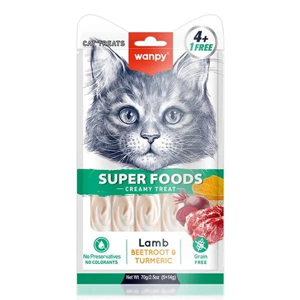 Wanpy Superfood Kuzulu, Pancar & Zerdeçallı Sıvı Kedi Ödül Maması