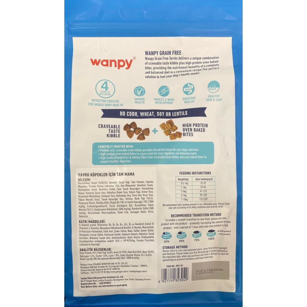 Wanpy Tahılsız Tavuklu Yavru Köpek Maması 1,5 kg