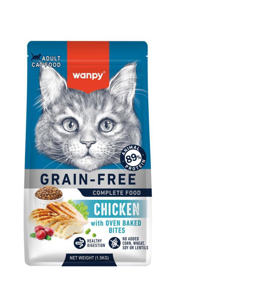 Wanpy Tahılsız Tavuklu Yetişkin Kedi Maması 1,5 kg