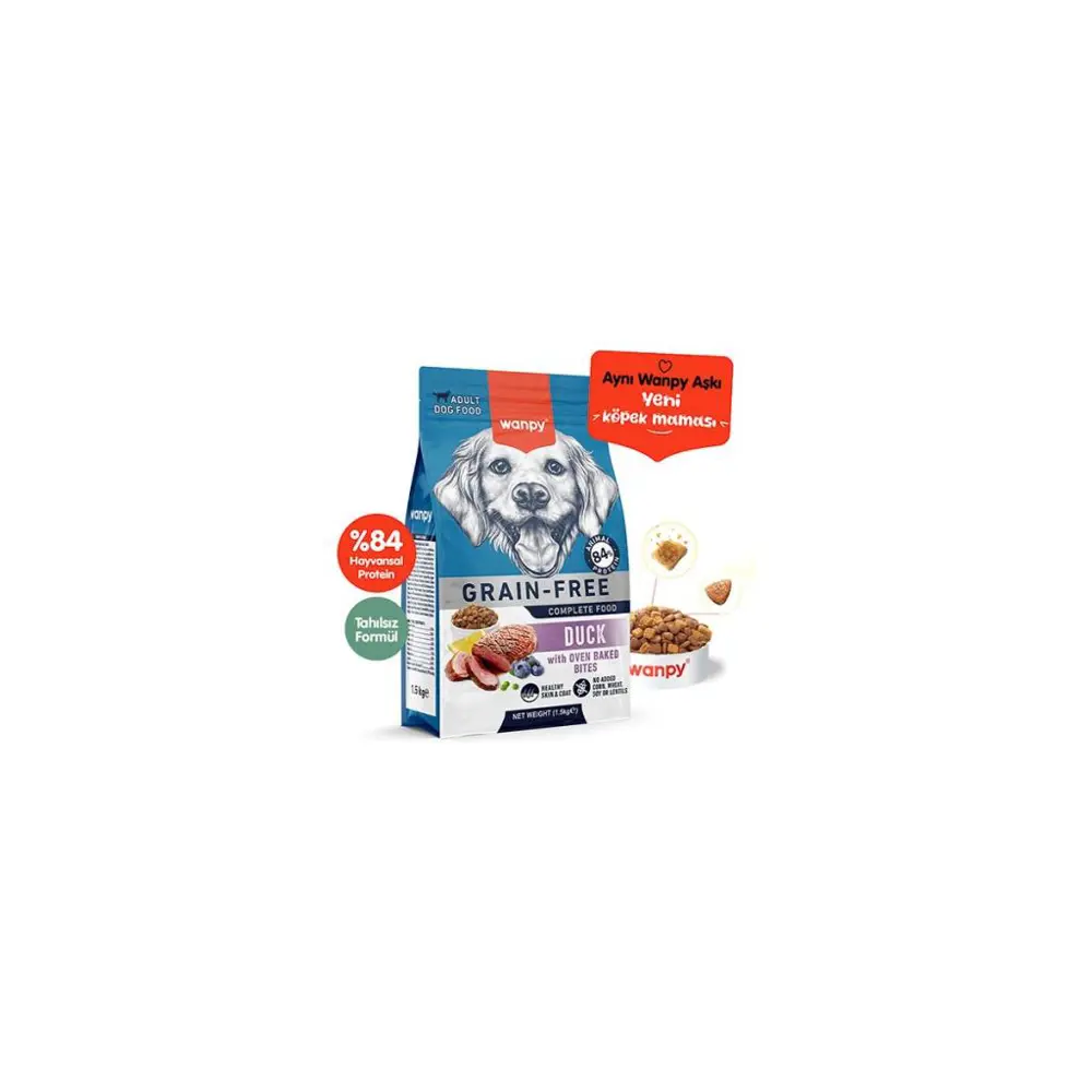 Wanpy Tahılsız Ördekli Yetişkin Köpek Maması 1,5 kg Wanpy Tahılsız Ördekli Yetişkin Köpek Maması 1,5 kg