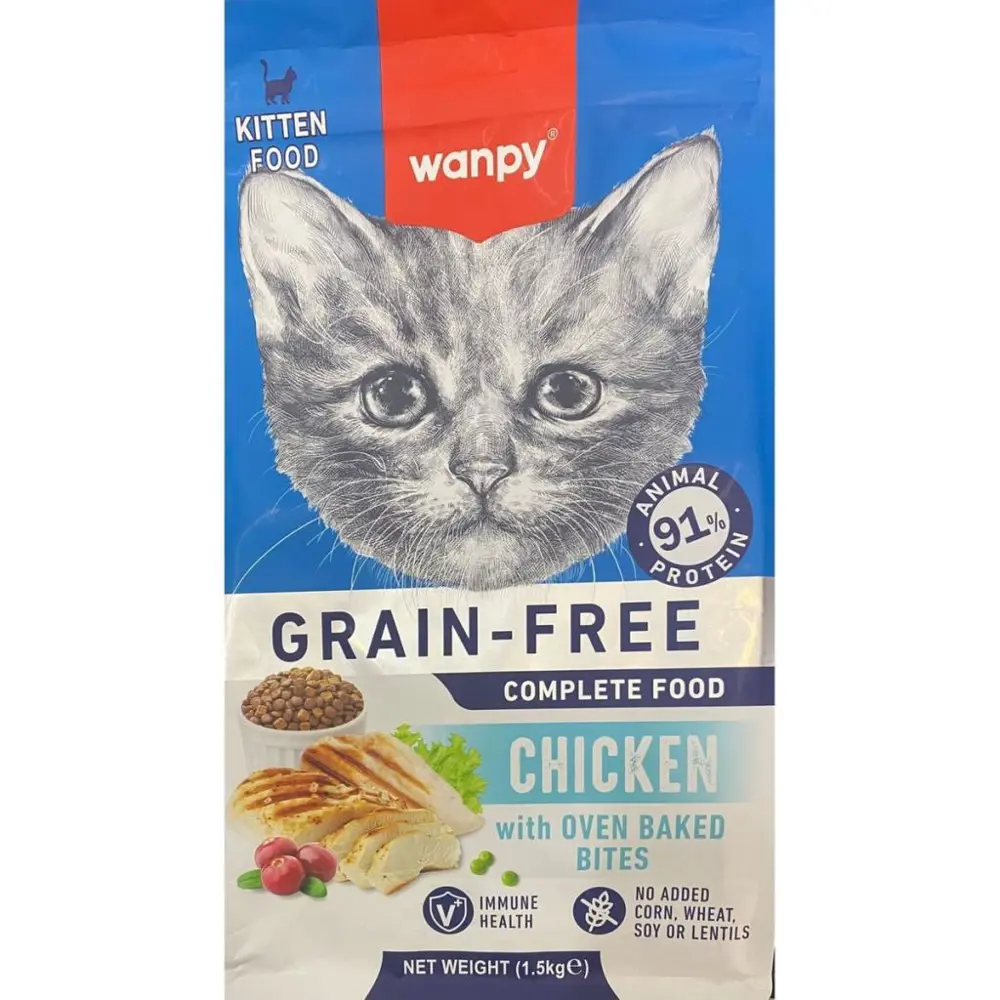 Wanpy Tahılsız Tavuklu Yavru Kedi Maması 1,5 kg