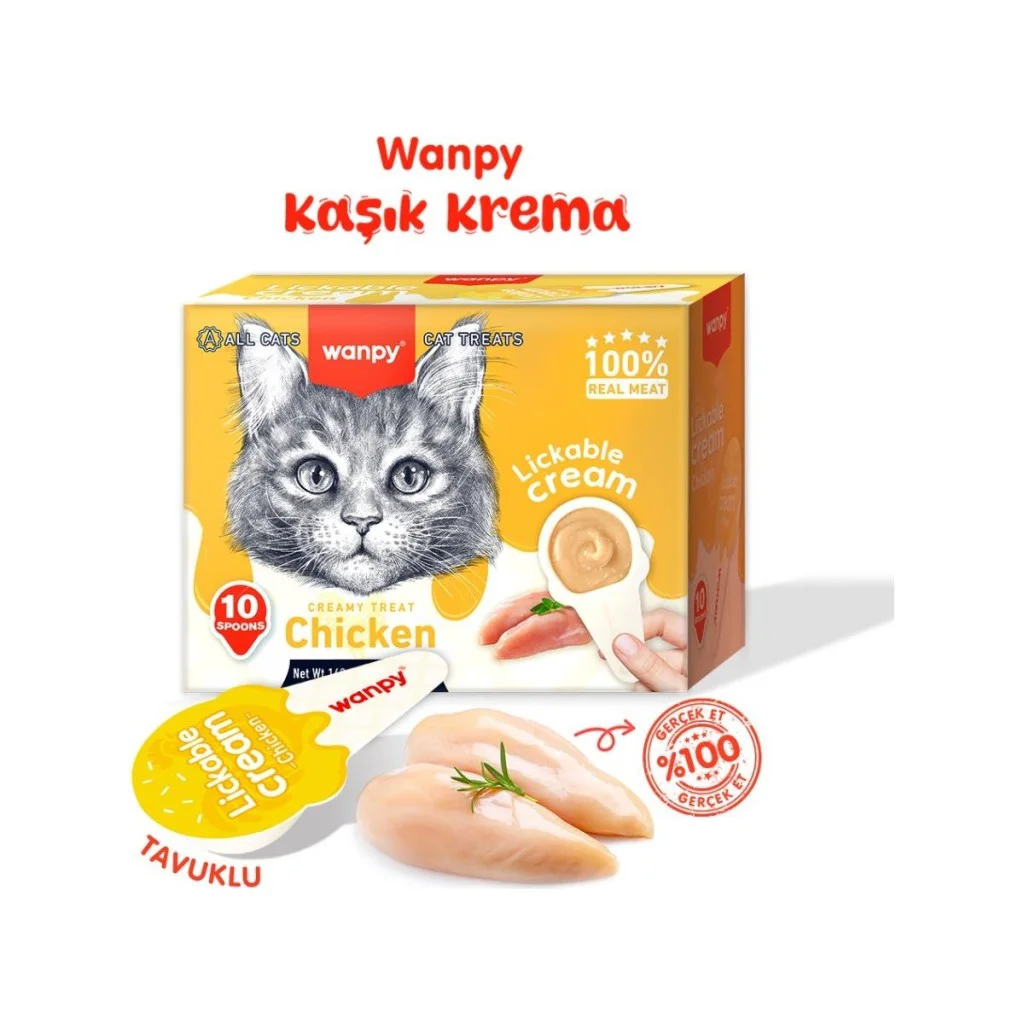 Wanpy Tavuklu Kaşıklı Sıvı Kedi Ödül Maması 10*16 gr