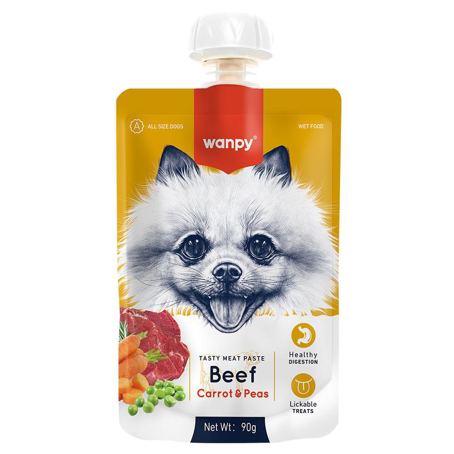 Wanpy Taze Sığır Etli&Havuçlu Köpek Et Ezmesi 90 gr Wanpy Taze Sığır Etli&Havuçlu Köpek Et Ezmesi 90 gr