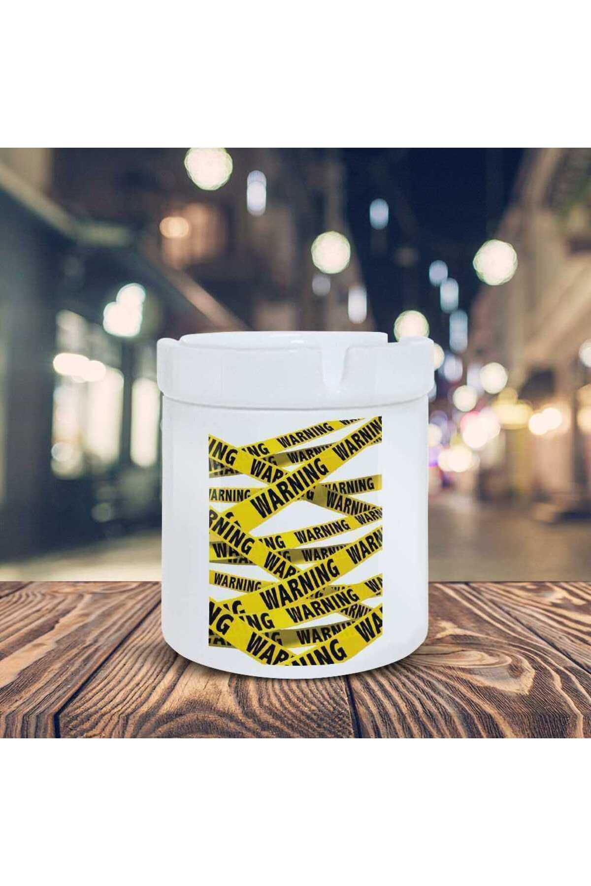Asilmeydan Warning Küllük Sarı Şerit Baskılı Kül Tablası K-139