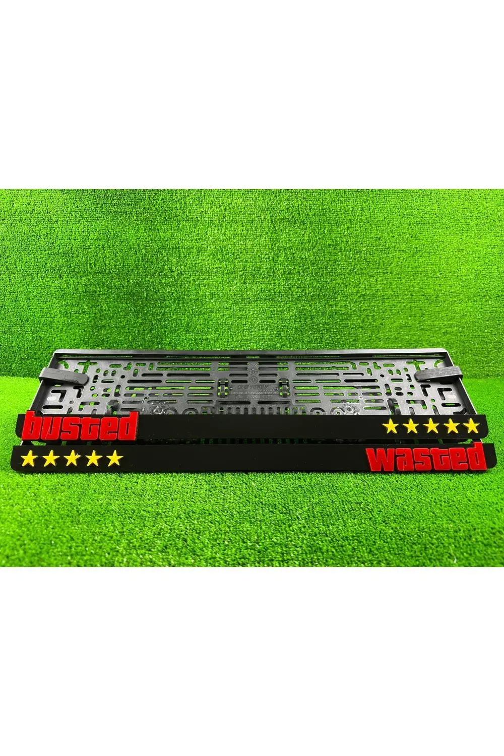 Wasted - Busted 3d Kabrtmalı Pleksi Araba Plakalığı 1 Takım