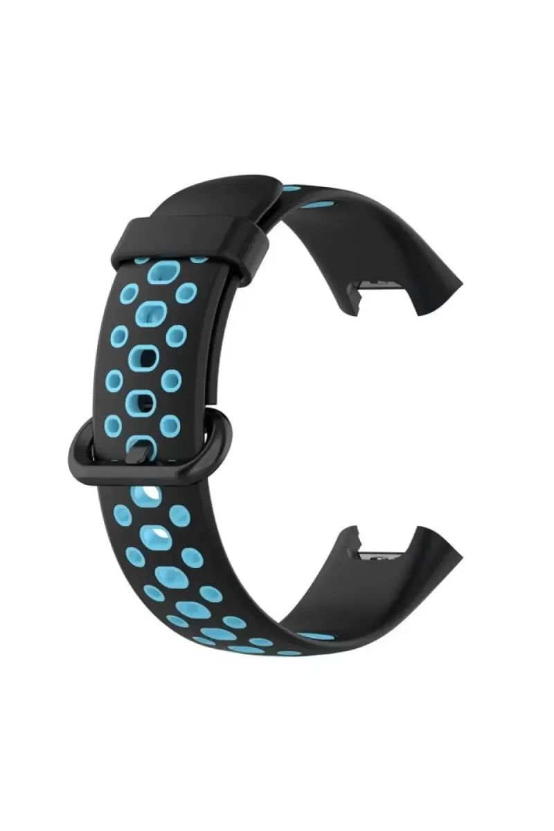 Watch 2 Spor Delikli Kordon - Siyah-Mavi, Ayarlanabilir ve Nefes Alan Spor Kol Teli
