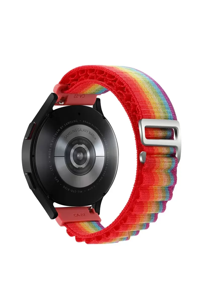 Watch 20mm KR410 Kumaş Kordon - Gökkuşağı 1 | Rahatsız Etmez