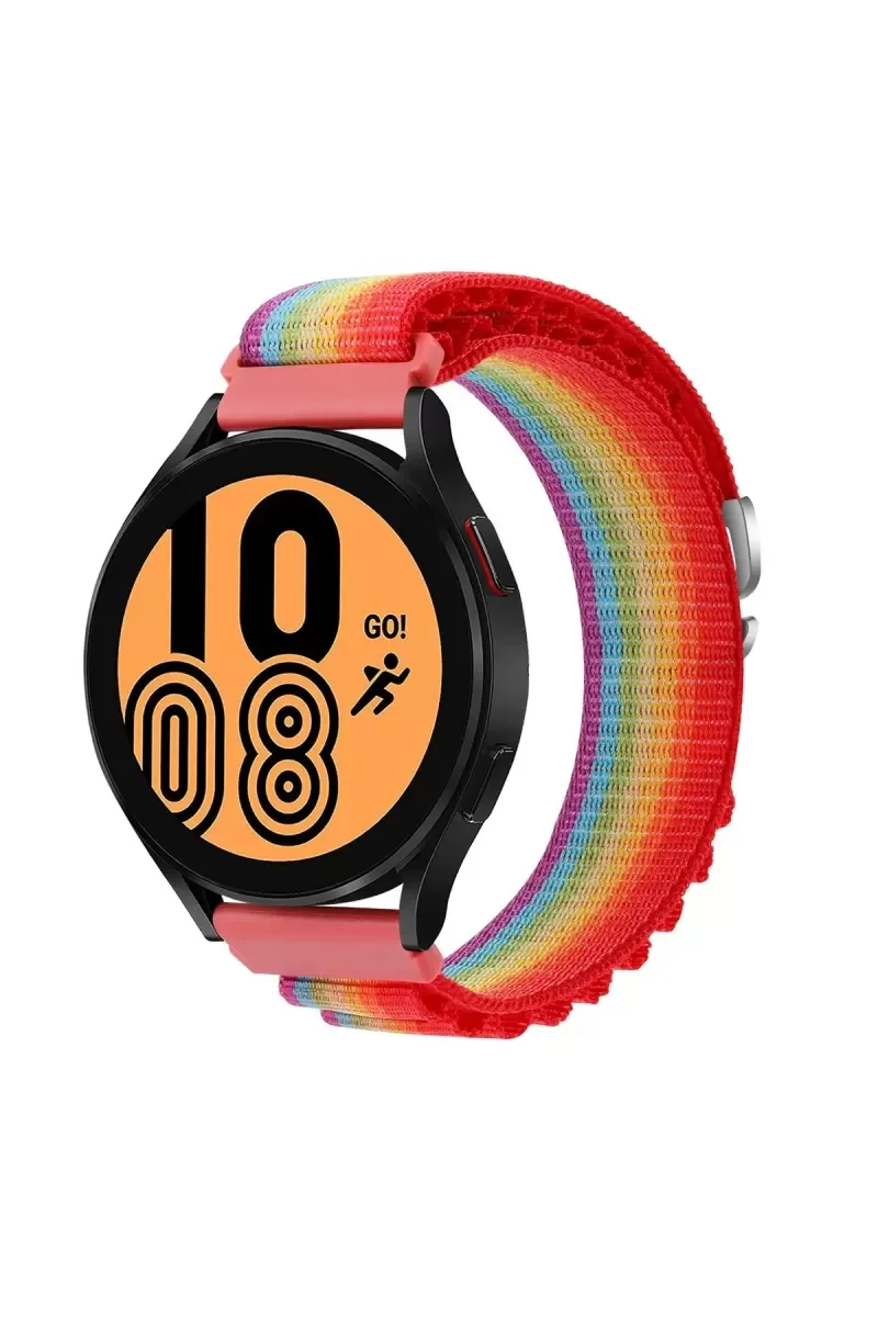 Watch 20mm KR410 Kumaş Kordon - Gökkuşağı 1 | Rahatsız Etmez