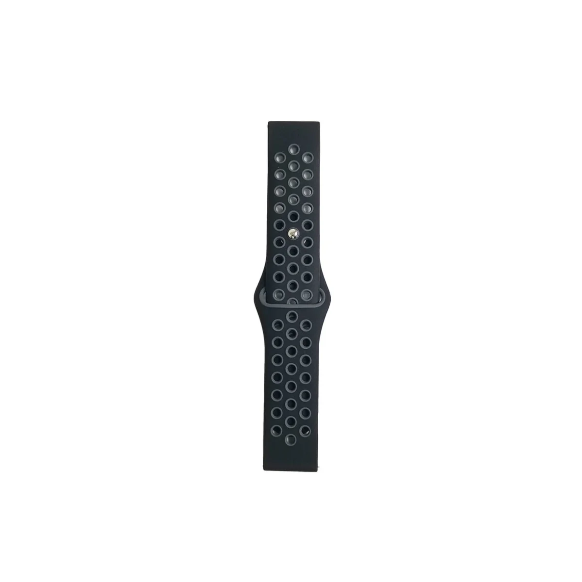 Watch 20mm Spor Delikli Kordon - Siyah-gri Watch 20mm Spor Delikli Kordon - Siyah-gri