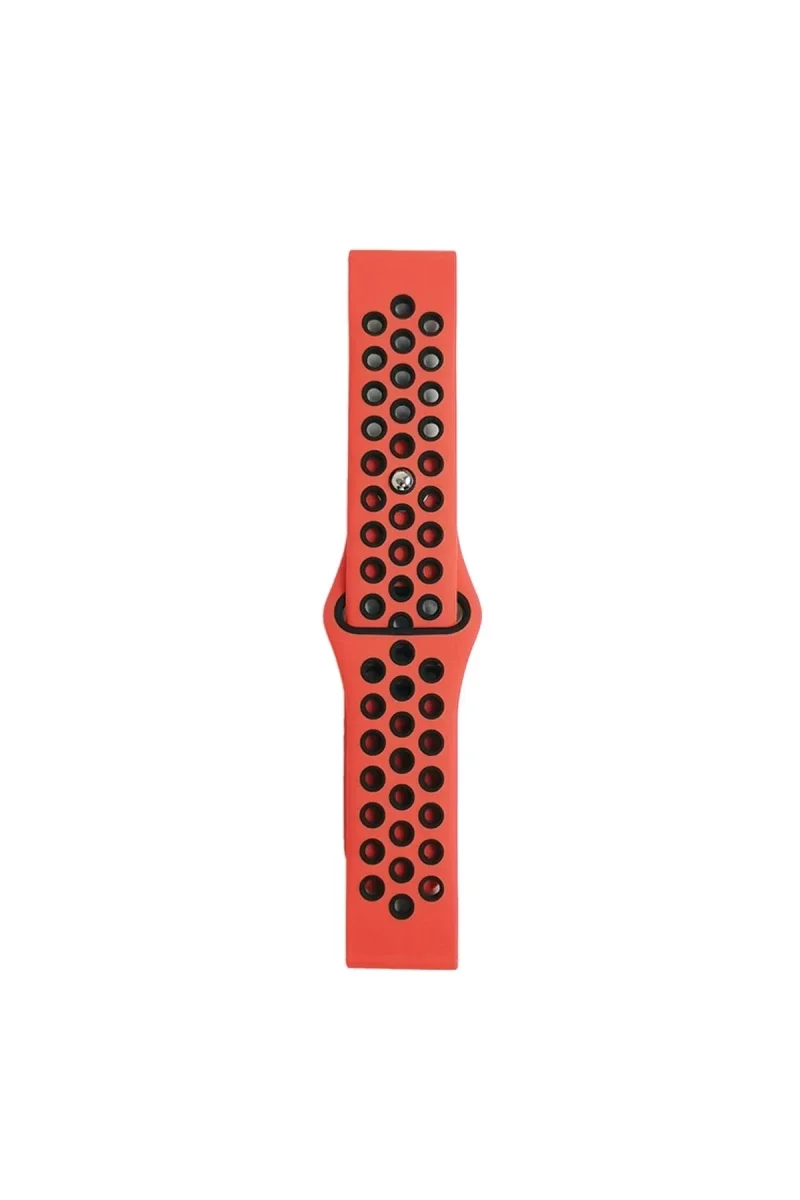 Watch 20mm Spor Delikli Kordon - Kırmızı-Siyah Watch 20mm Spor Delikli Kordon - Kırmızı-Siyah