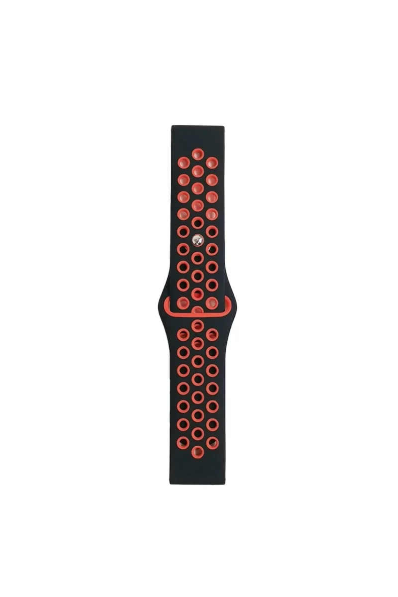 Watch 20mm Spor Delikli Kordon - Siyah-Kırmızı Fiyatı, Yorumları ve Özellikleri