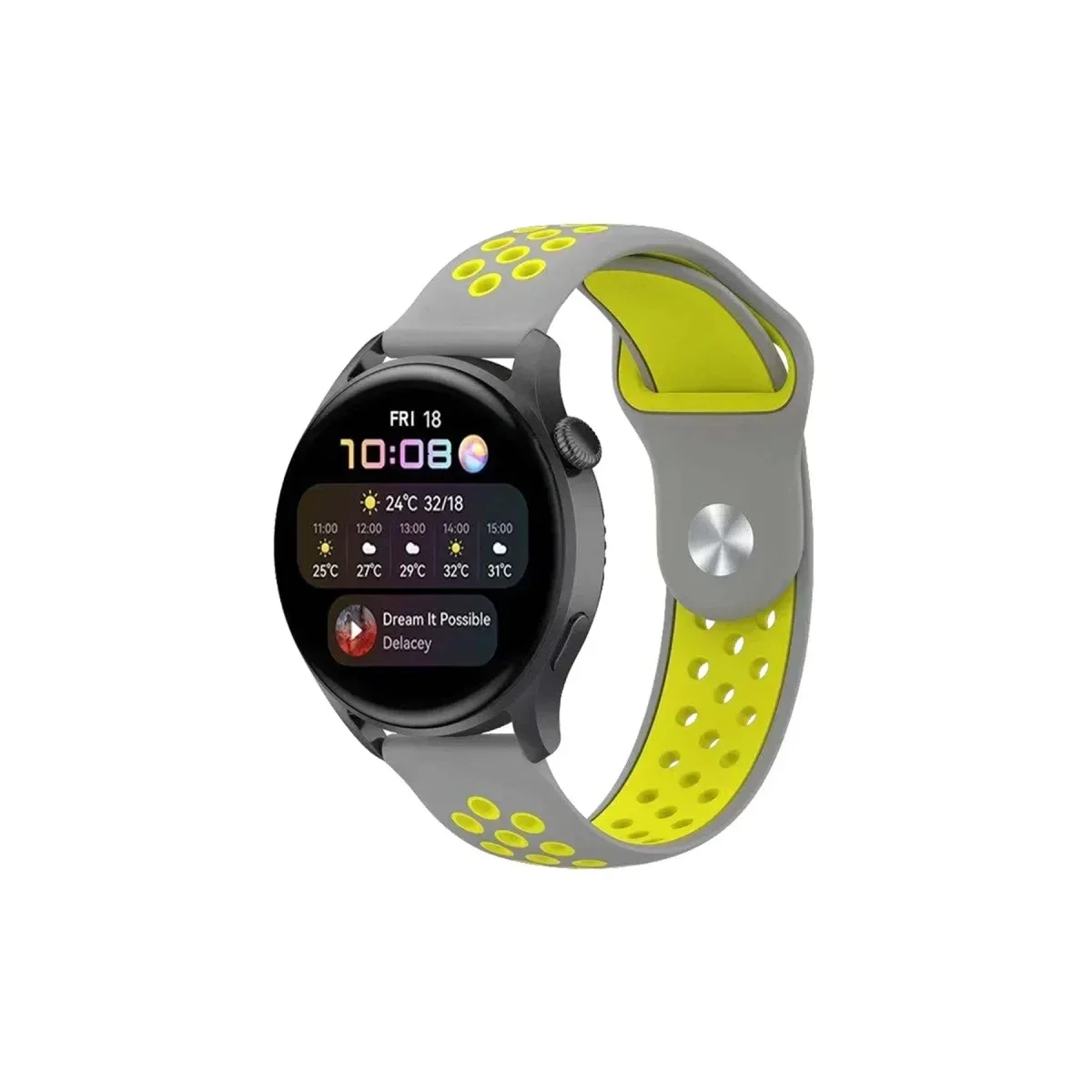 Watch 20mm Spor Delikli Kordon - Gri-Yeşil Fiyatı, Yorumları ve Özellikleri