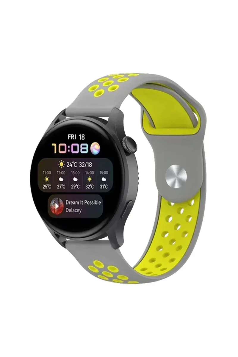 Watch 20mm Spor Delikli Kordon - Gri-Yeşil Fiyatı, Yorumları ve Özellikleri