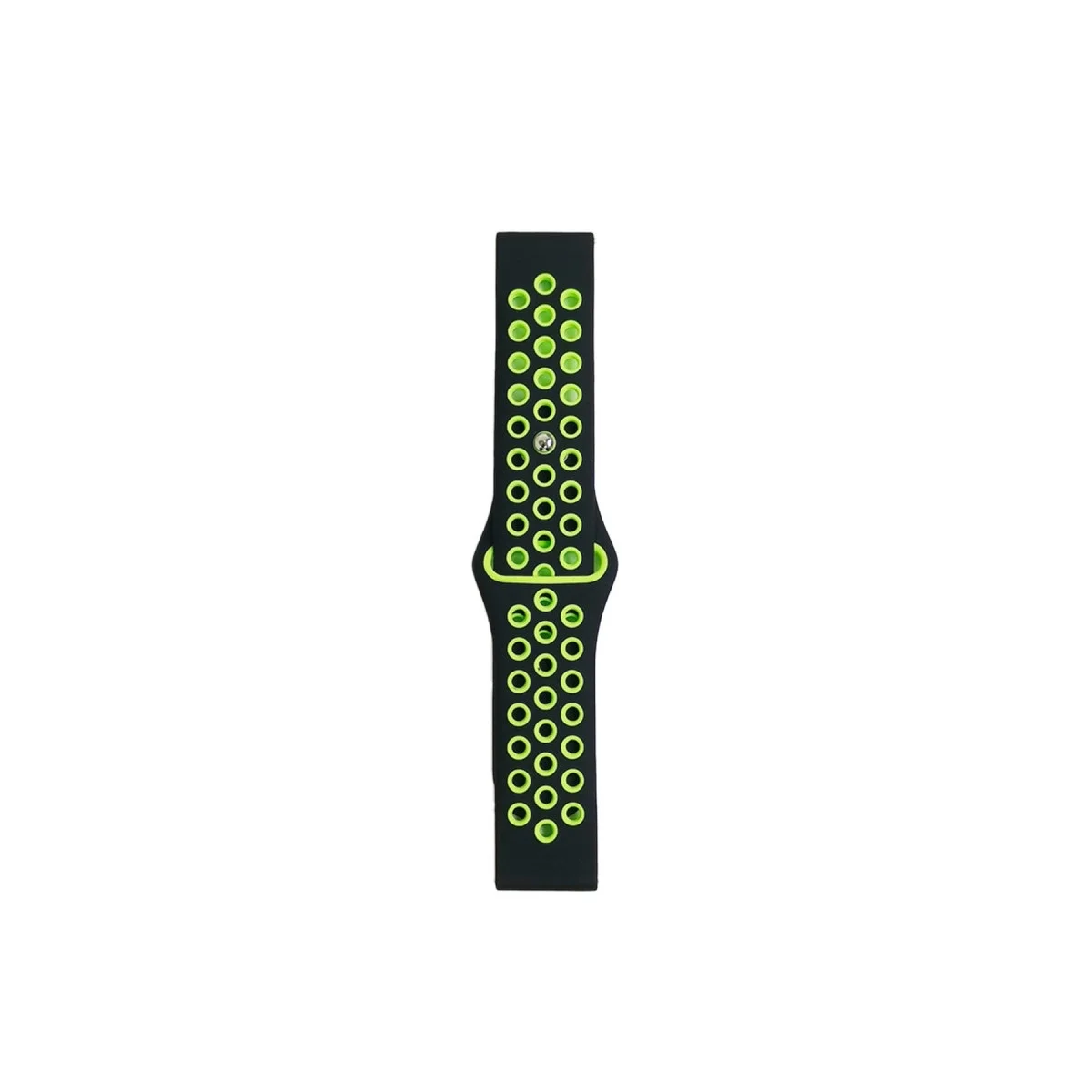 Watch 20mm Spor Delikli Kordon - Siyah-yeşil
