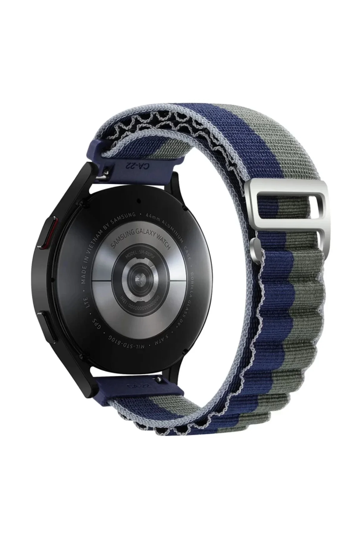 Watch 20mm Uyumlu KR410 Kumaş Kordon - Lacivert-Yeşil Watch 20mm Uyumlu KR410 Kumaş Kordon - Lacivert-Yeşil - Görsel 2
