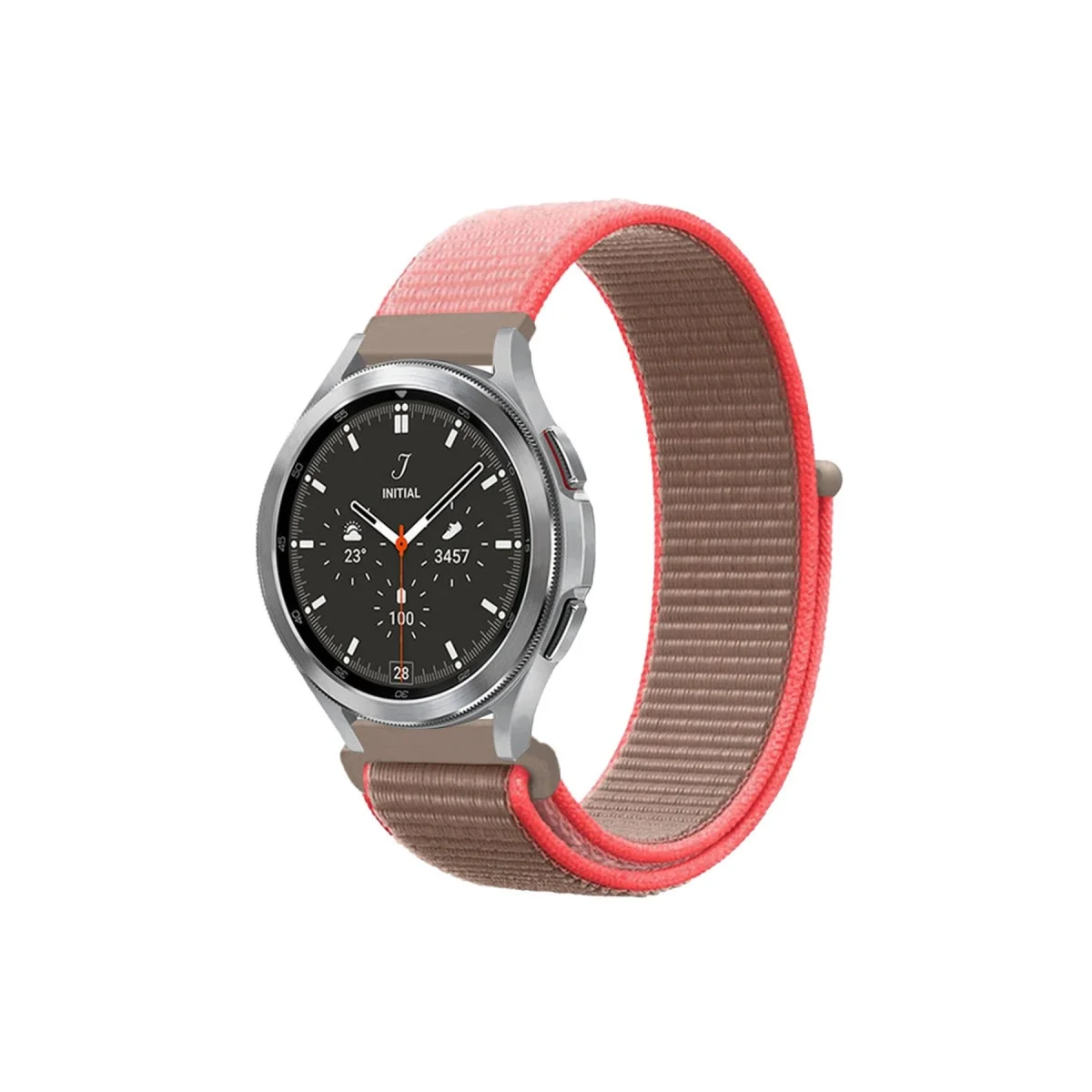 Watch 22mm Hasırlı Cırtcırtlı Kordon - Pembe Watch 22mm Hasırlı Cırtcırtlı Kordon - Pembe