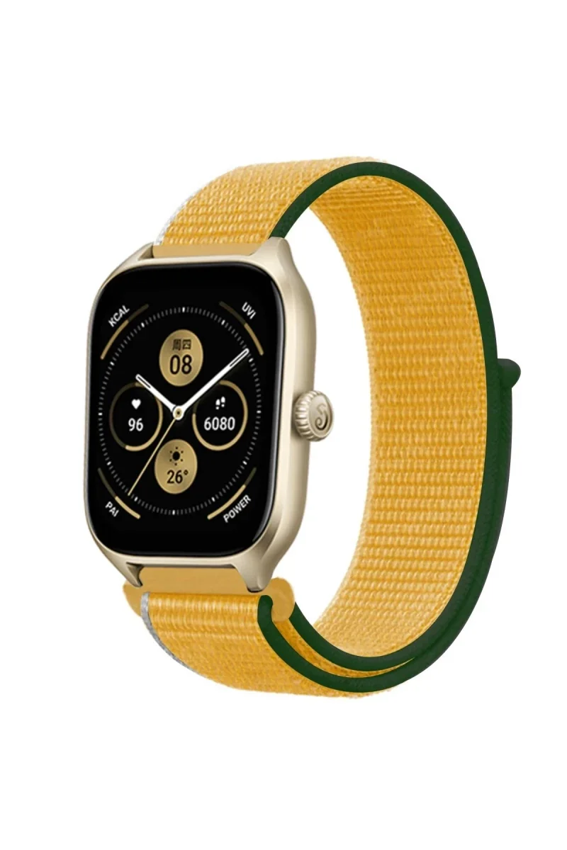 Watch 22mm Hasırlı Cırtcırtlı Kordon - Sarı