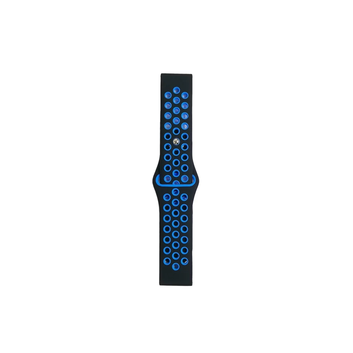 Watch 22mm Spor Delikli Kordon - Siyah-mavi Watch 22mm Spor Delikli Kordon - Siyah-mavi