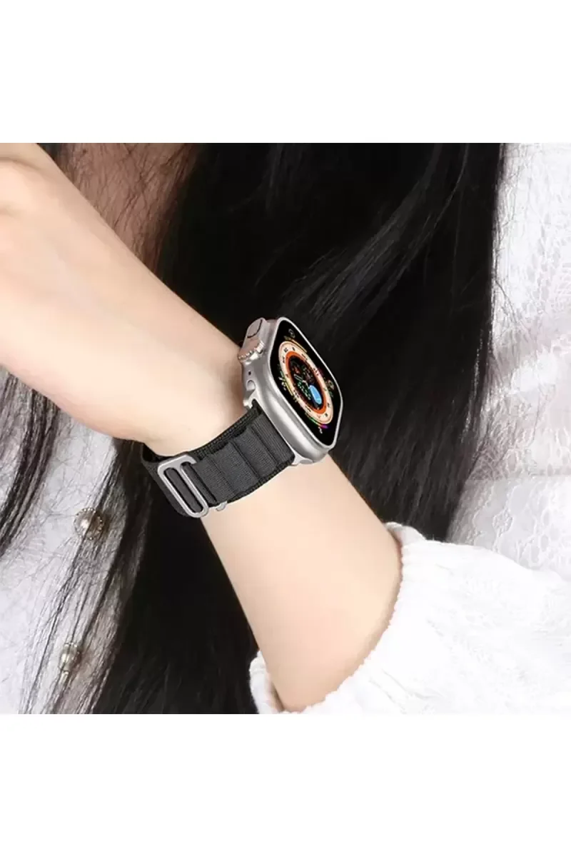 Watch 38mm Mountain Kordon - Beyaz Kırmızı, Cilt Dostu Saat Kayışı