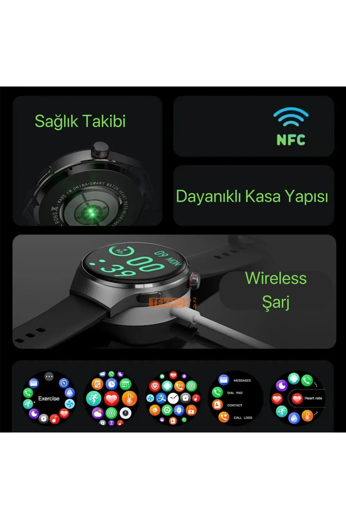 Watch 4 Pro Suit Yuvarlak Ekranlı 7 Kordonlu Akıllı Saat Redmi 10