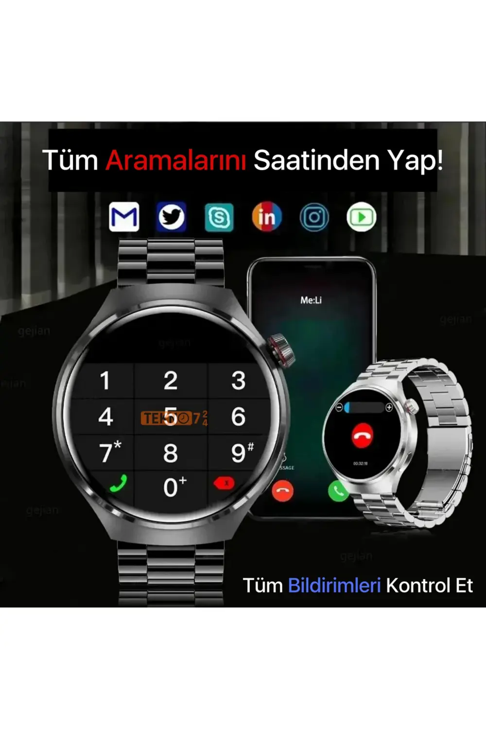 Watch 4 Pro Suit Yuvarlak Ekranlı 7 Kordonlu Akıllı Saat Redmi 10