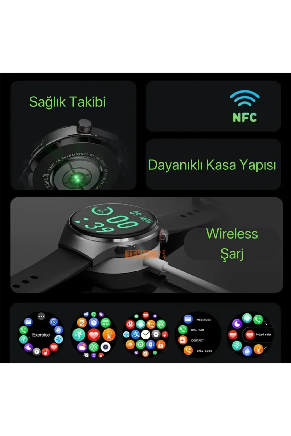 Watch 4 Pro Suit Yuvarlak Ekranlı 7 Kordonlu Akıllı Saat Redmi 10