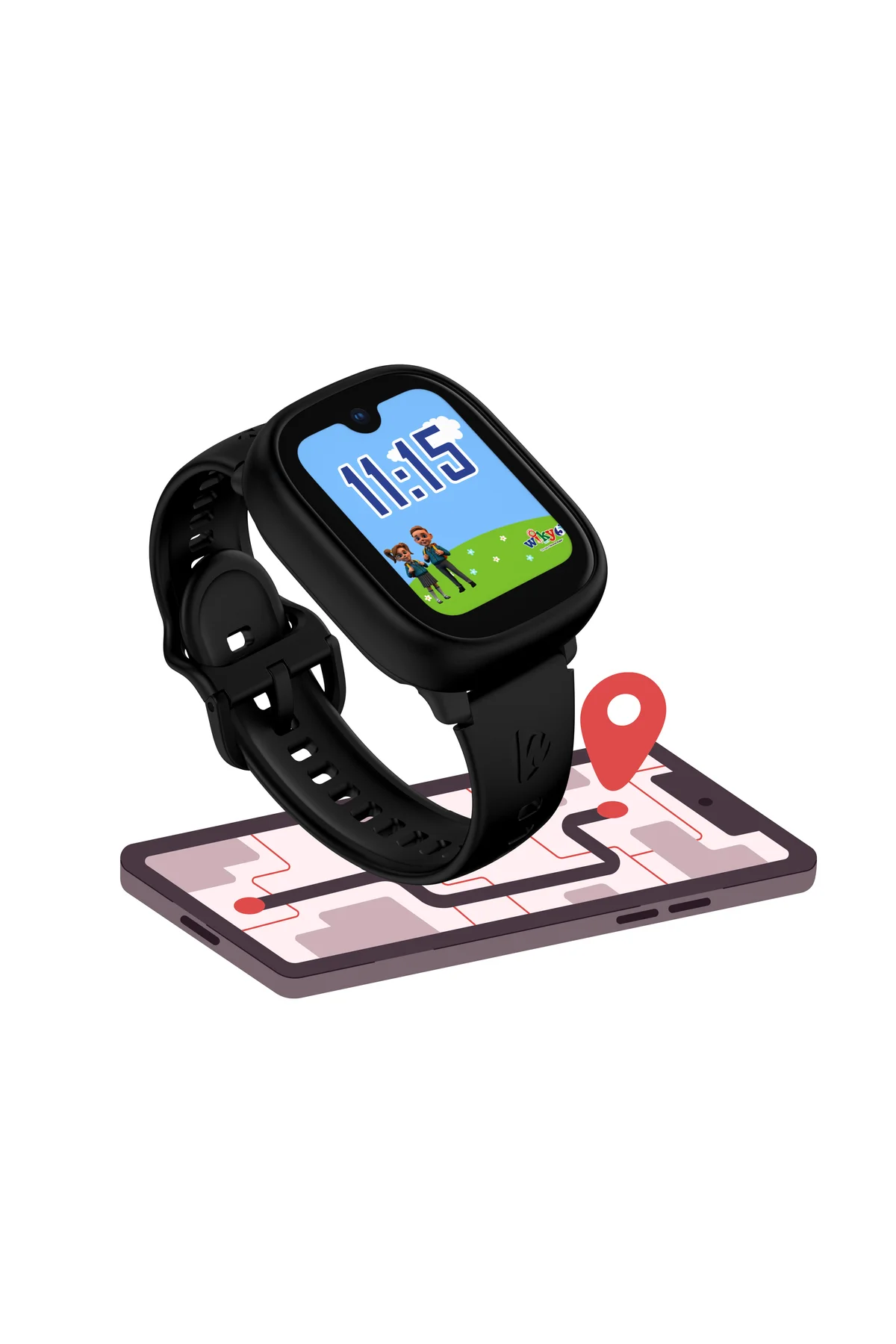 Watch 5 Plus Çocuk Akıllı Saat - Görüntülü Arama, Gps, Sos, Sağlık Takibi, Güvenli Alan Siyah