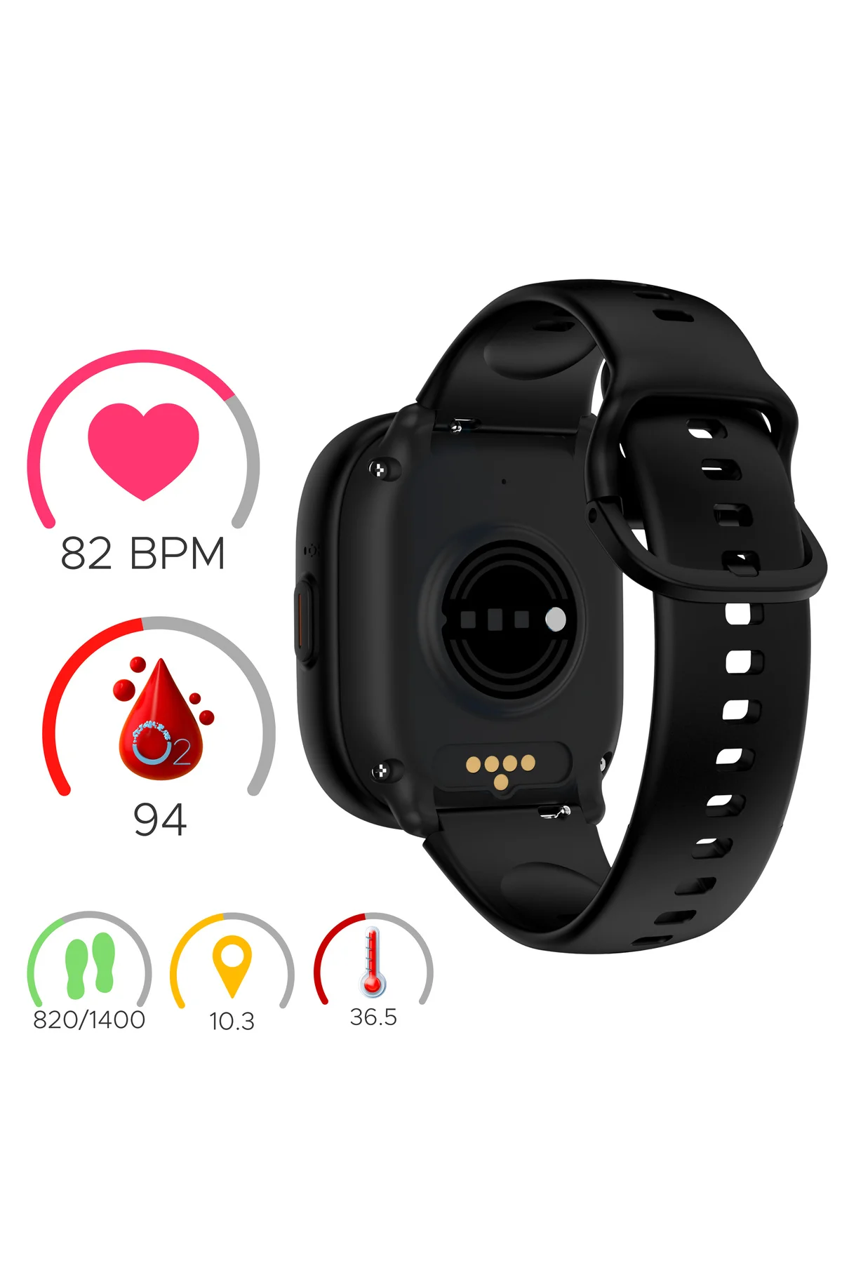 Watch 5 Plus Çocuk Akıllı Saat - Görüntülü Arama, Gps, Sos, Sağlık Takibi, Güvenli Alan Siyah