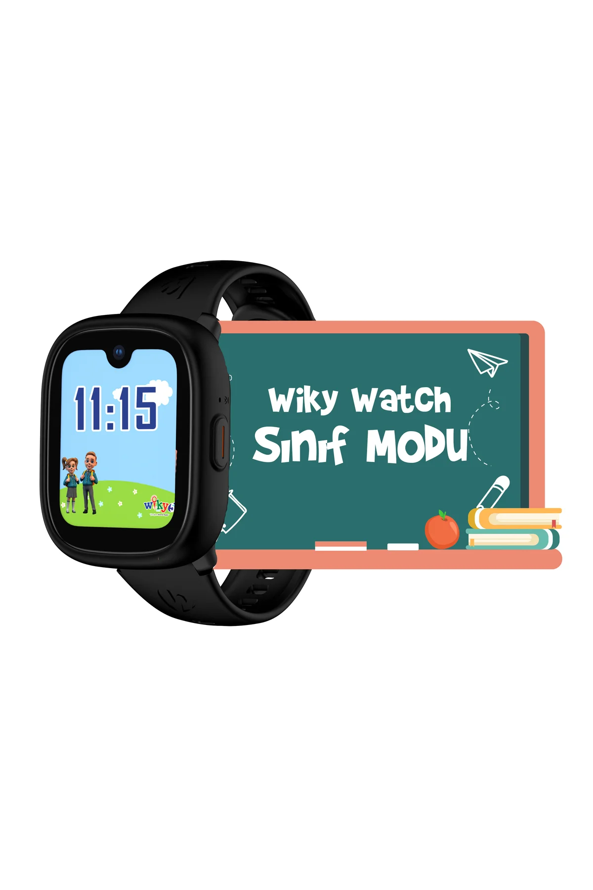 Watch 5 Plus Çocuk Akıllı Saat - Görüntülü Arama, Gps, Sos, Sağlık Takibi, Güvenli Alan Siyah