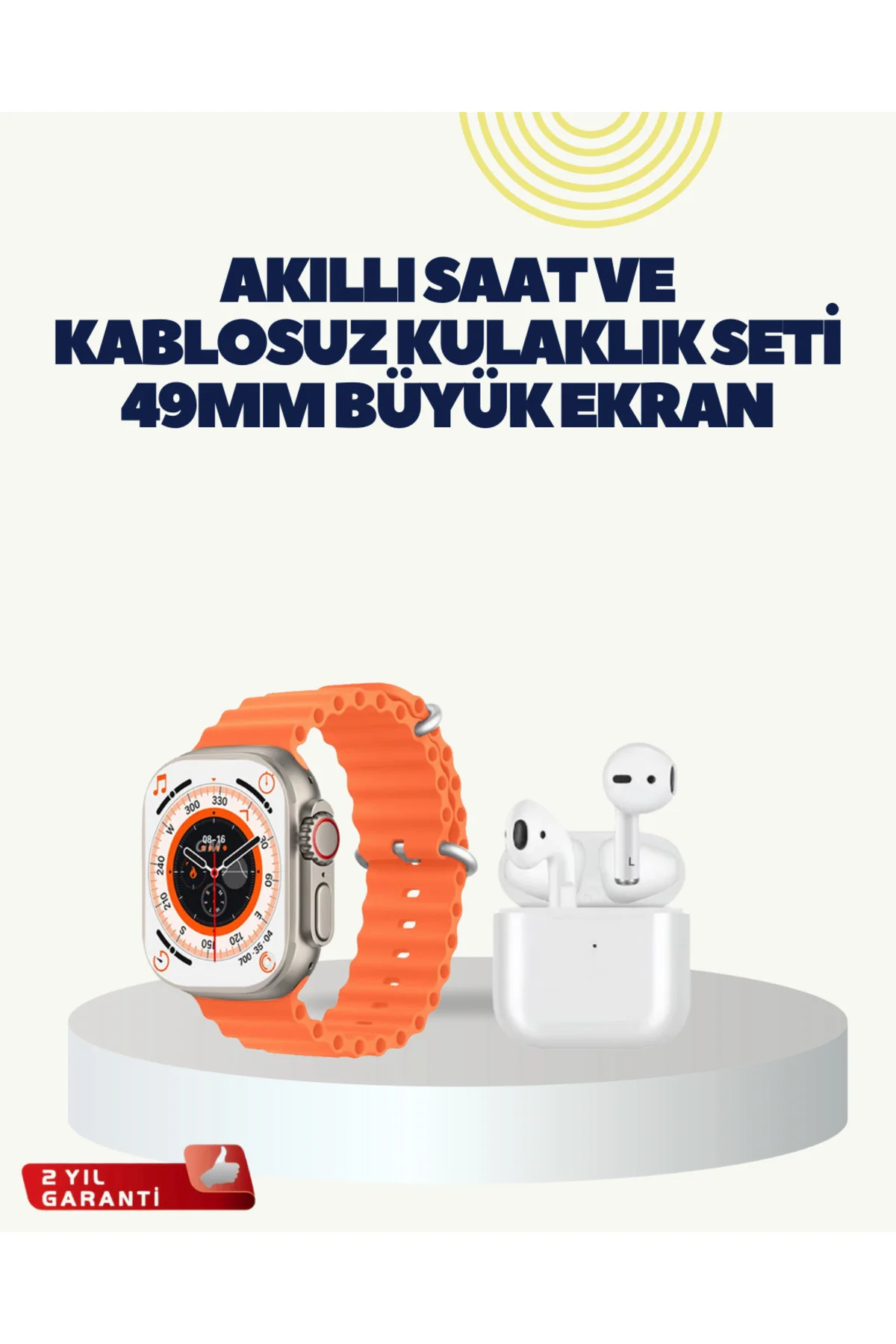 Watch 9 Akıllı Saat Kulaklık Seti Sağlık Takipli 45 Mm Geniş Ekran