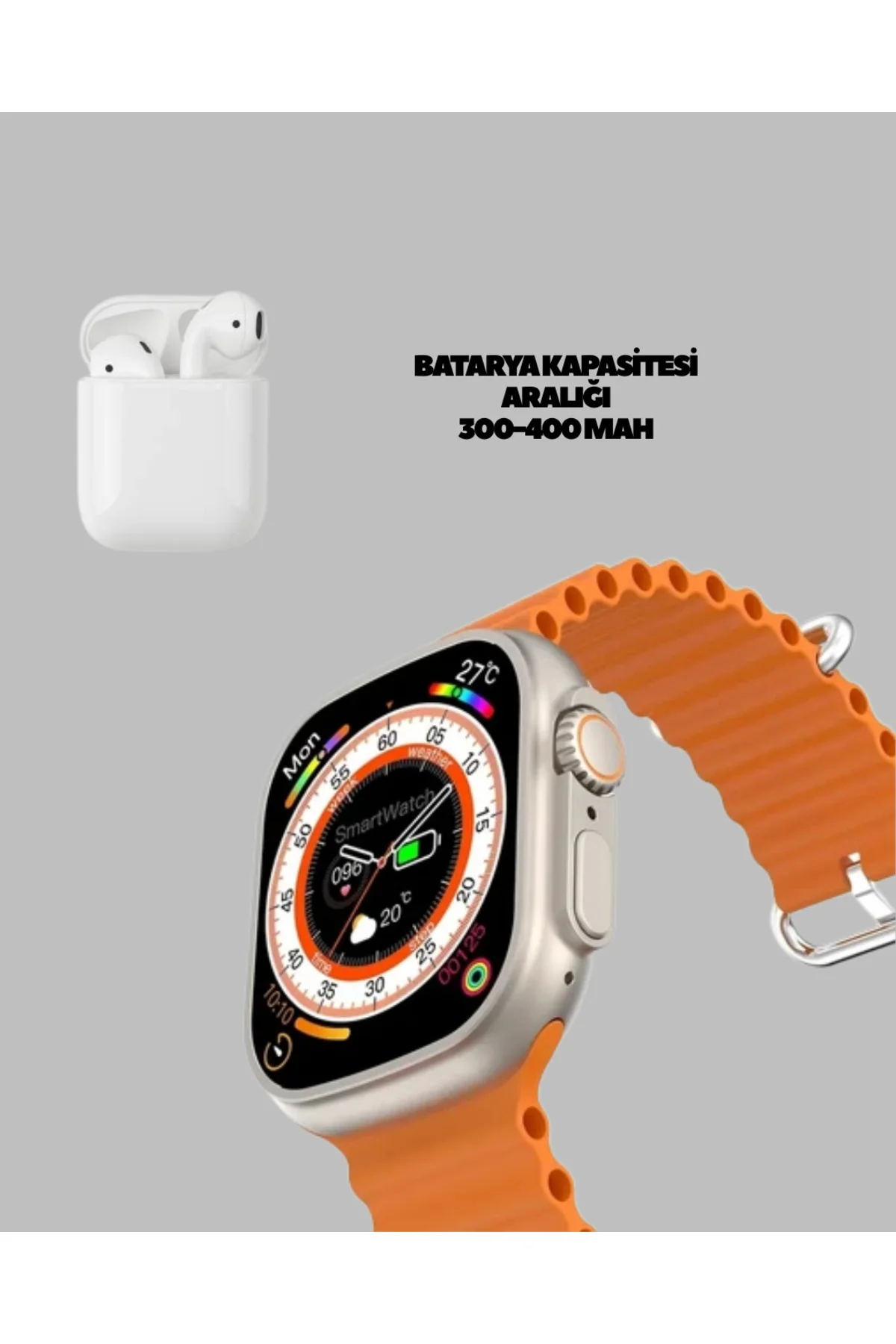 Watch 9 Akıllı Saat Kulaklık Seti Sağlık Takipli 45 Mm Geniş Ekran