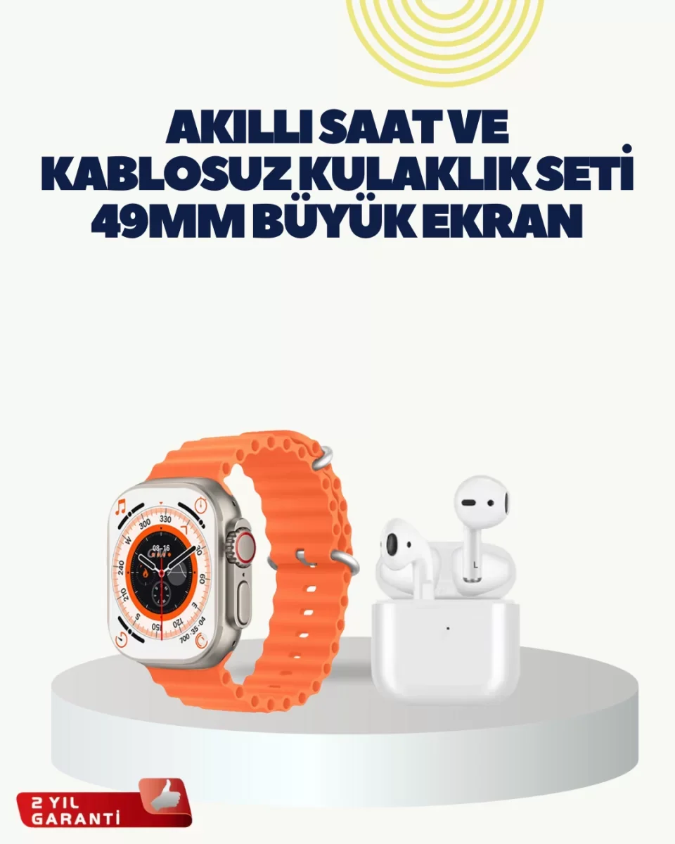 Watch 9 Max Akıllı Saat Kulaklık Seti Sağlık Takipli 45 mm Geniş Ekran - Lisinya