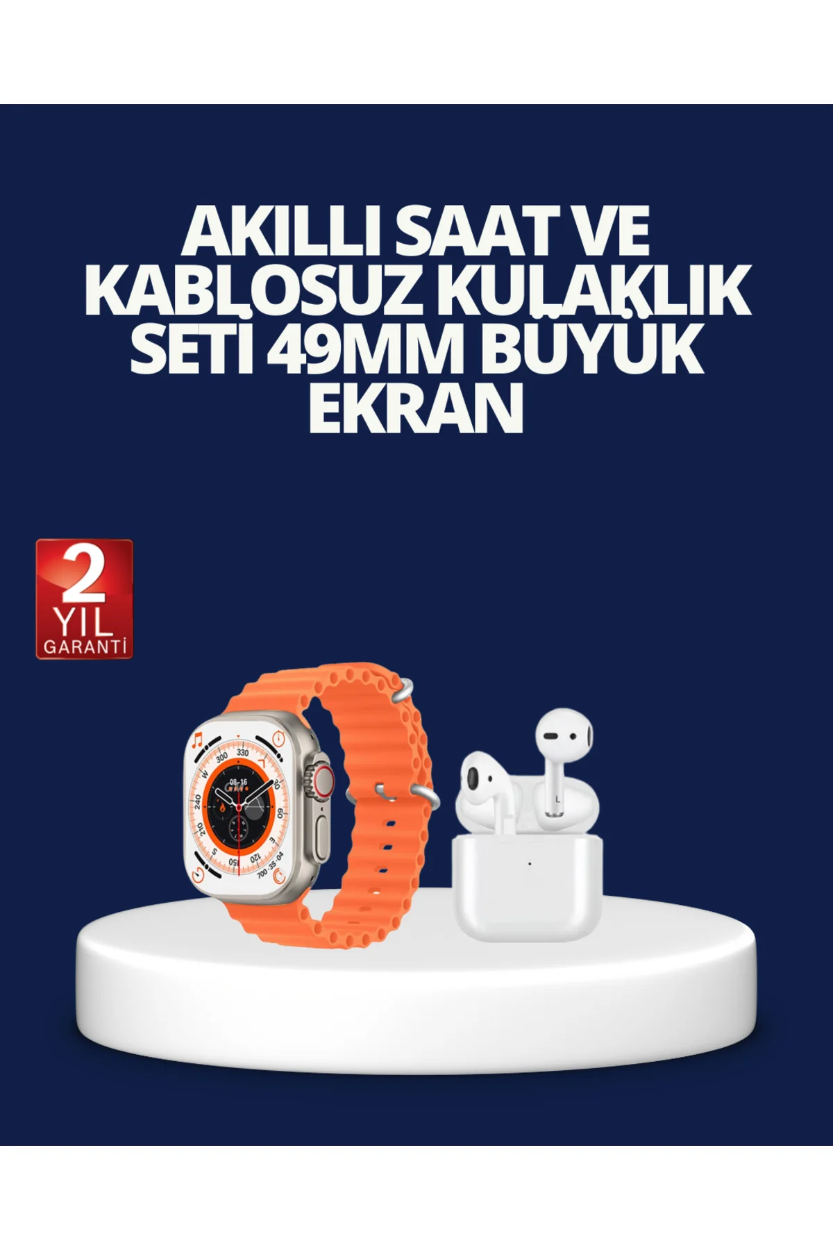Watch 9 Max Akıllı Saat ve Kablosuz Kulaklık Seti 2 Kordonlu Sesli Görüşme Özellikli