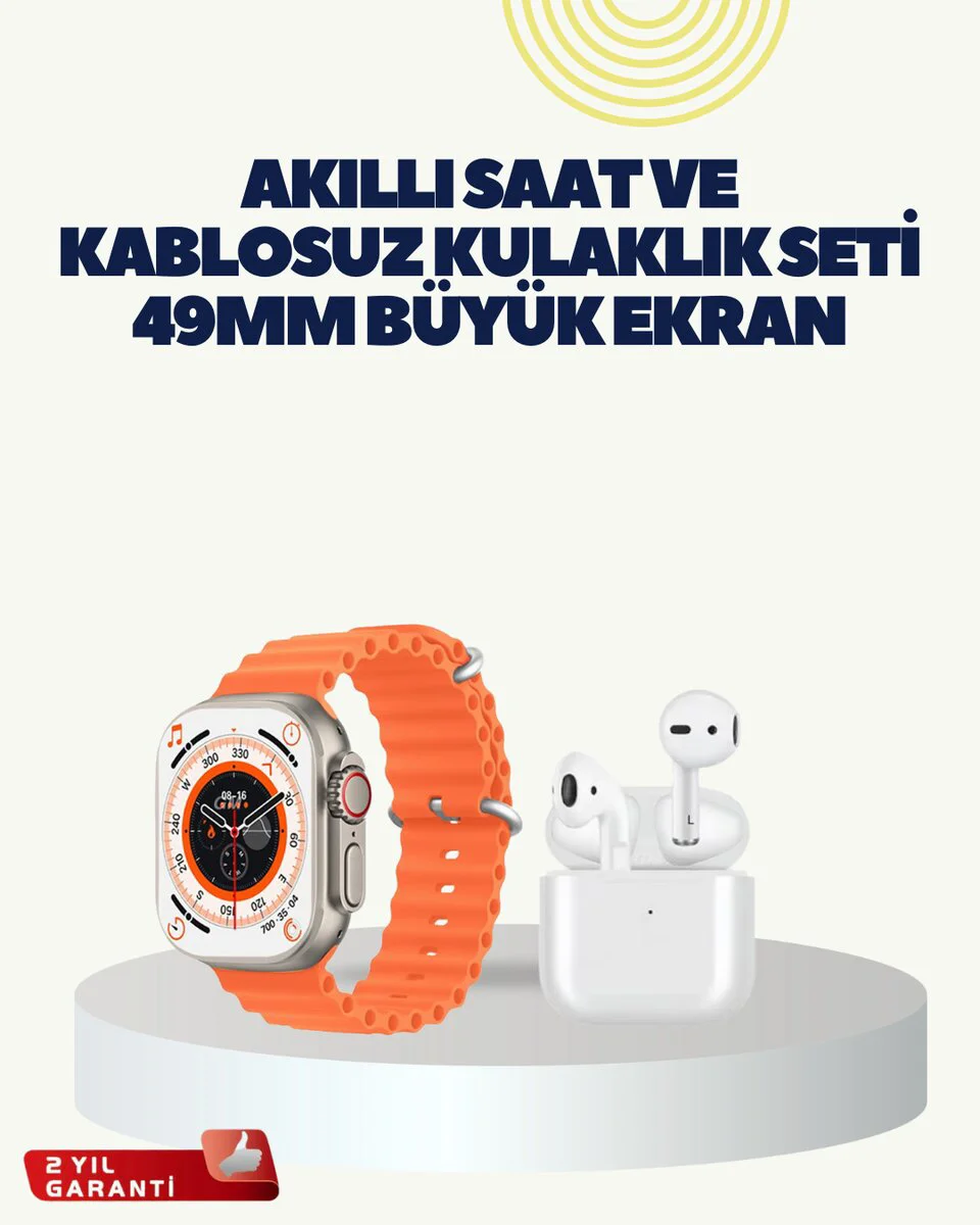 Watch 9 Max Akıllı Saat Kulaklık Seti - 45mm Geniş Ekran, Sağlık Takibi ve Kablosuz Kulaklık