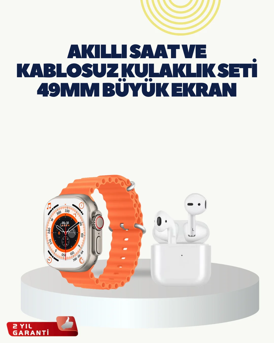 Watch 9 Max Akıllı Saat Kulaklık Seti Sağlık Takipli 45 mm Geniş Ekran