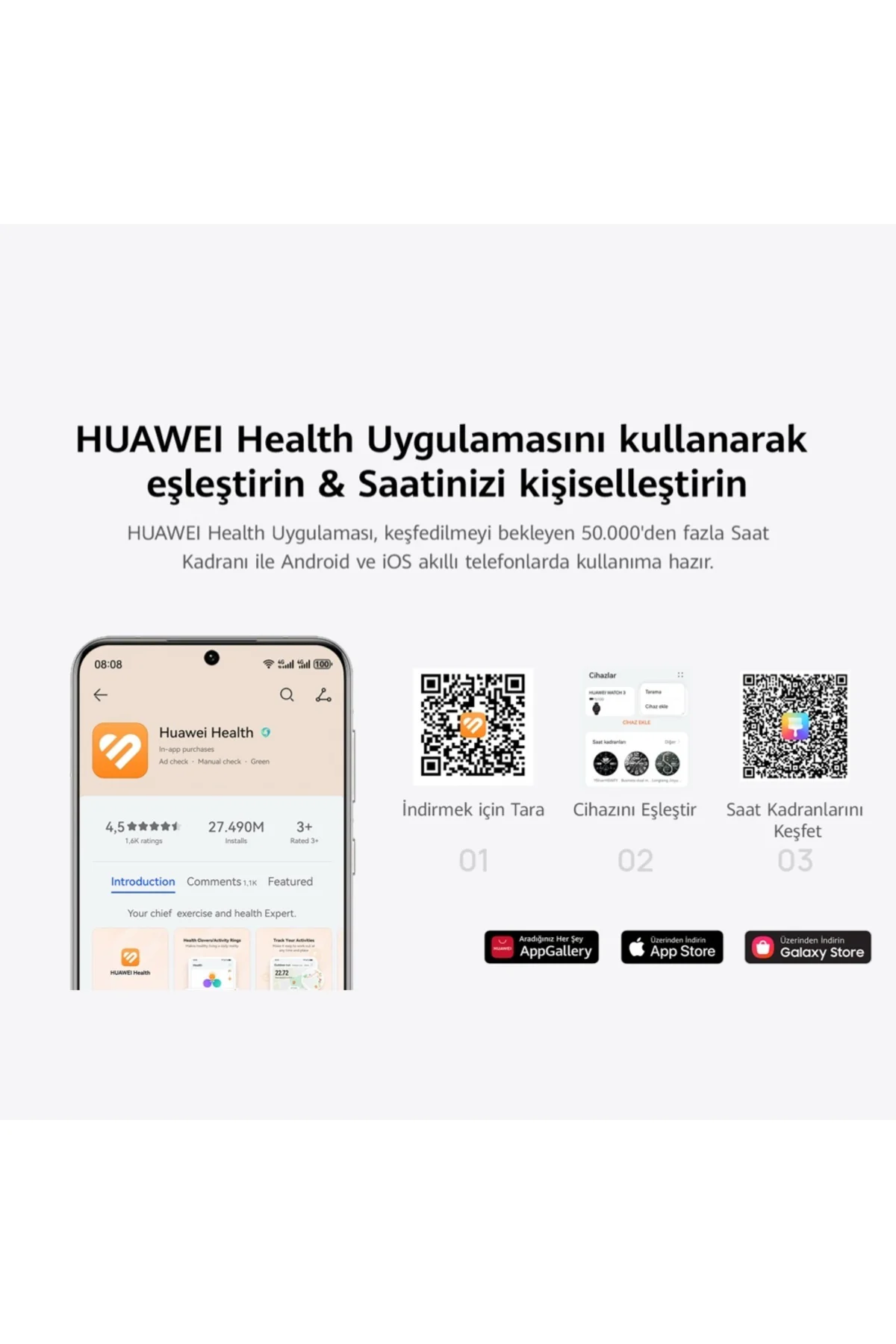 Watch Fit 4 (HUAWEI Türkiye Garantili) - Beyaz