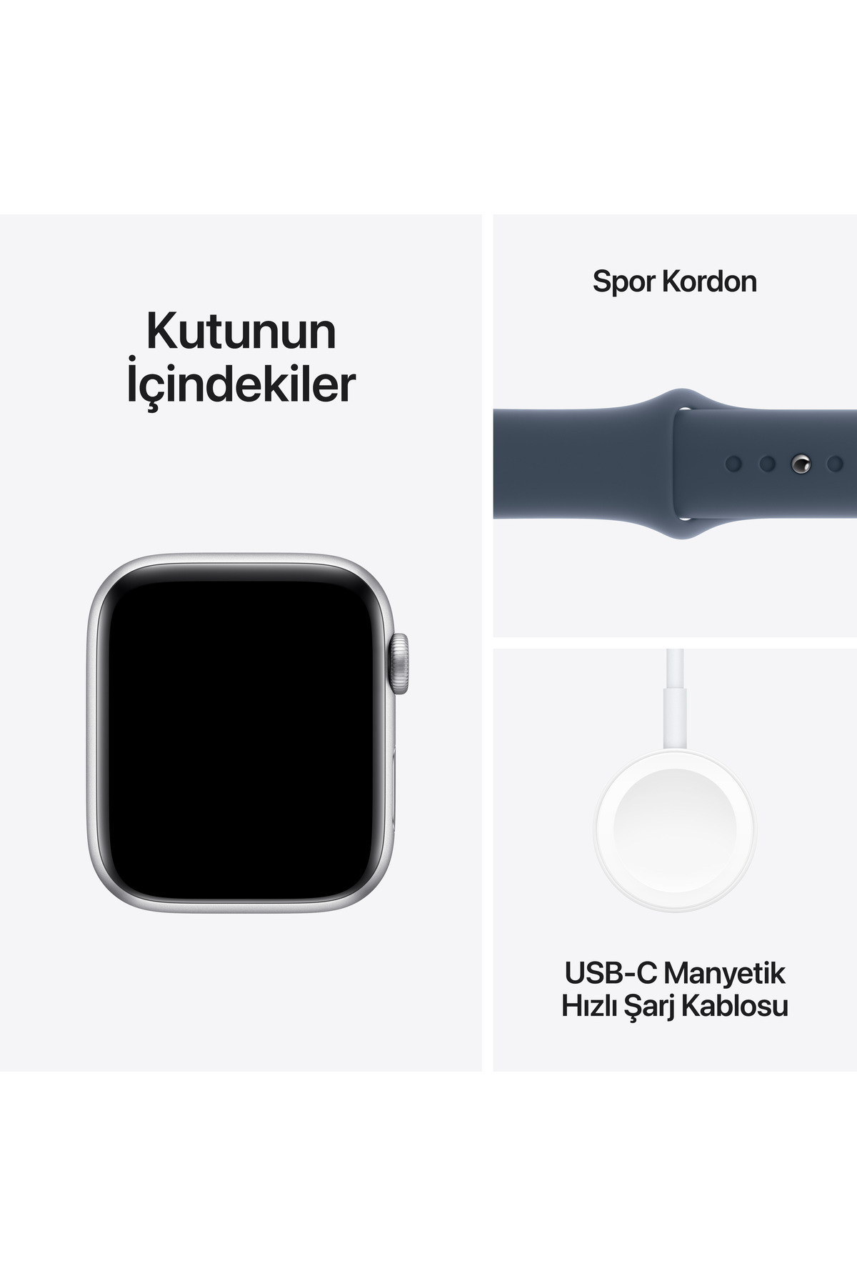 Apple Watch Se Gps + Cellular 44Mm Gümüş Alüminyum Kasa Ve Fırtına Mavi