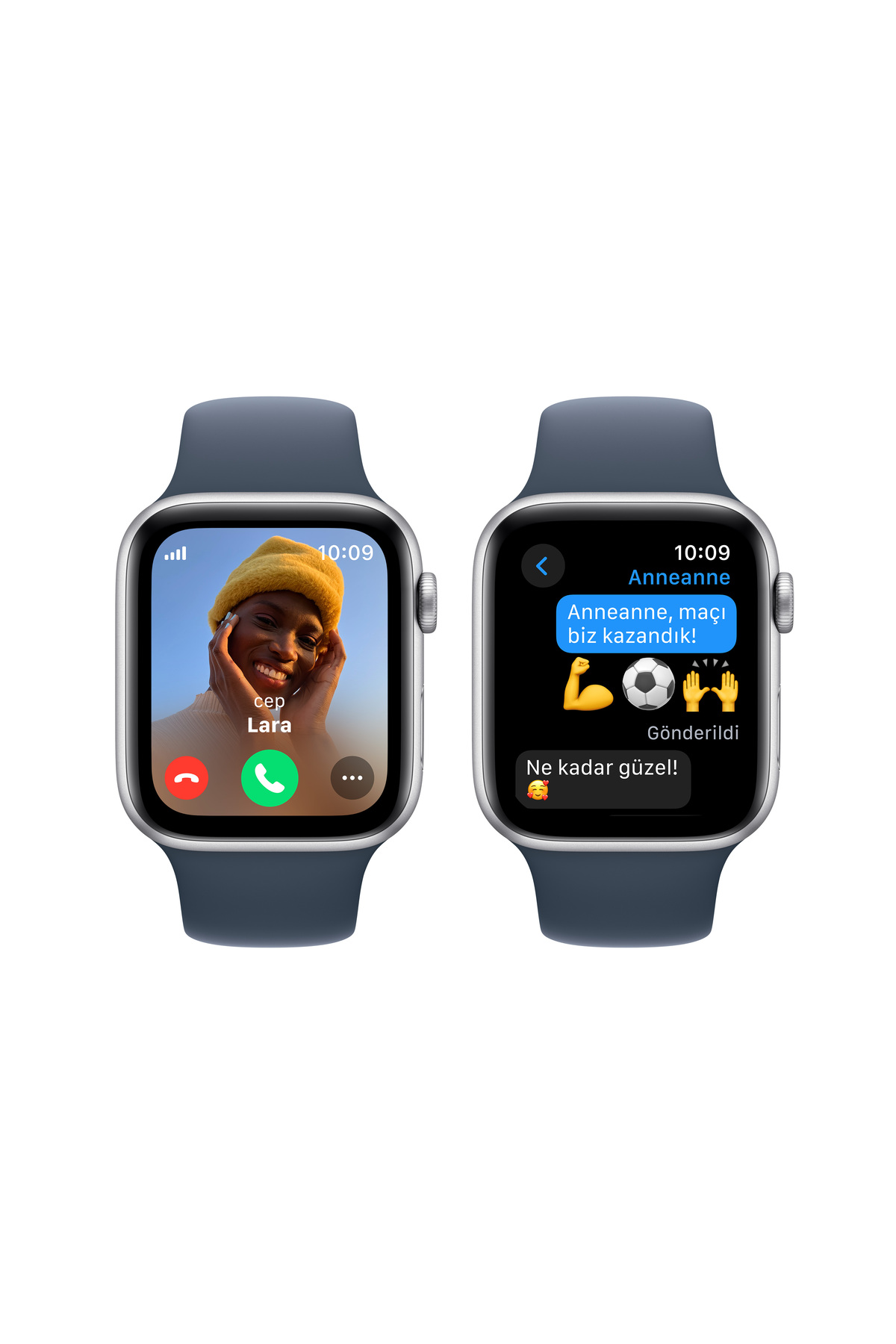 Apple Watch Se Gps + Cellular 44Mm Gümüş Alüminyum Kasa Ve Fırtına Mavi