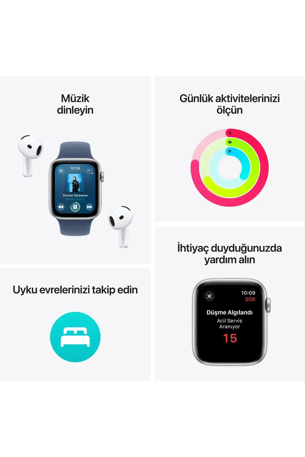 Watch SE GPS + Cellular 44mm Yıldız Işığı Alüminyum Kasa + Göl Ye