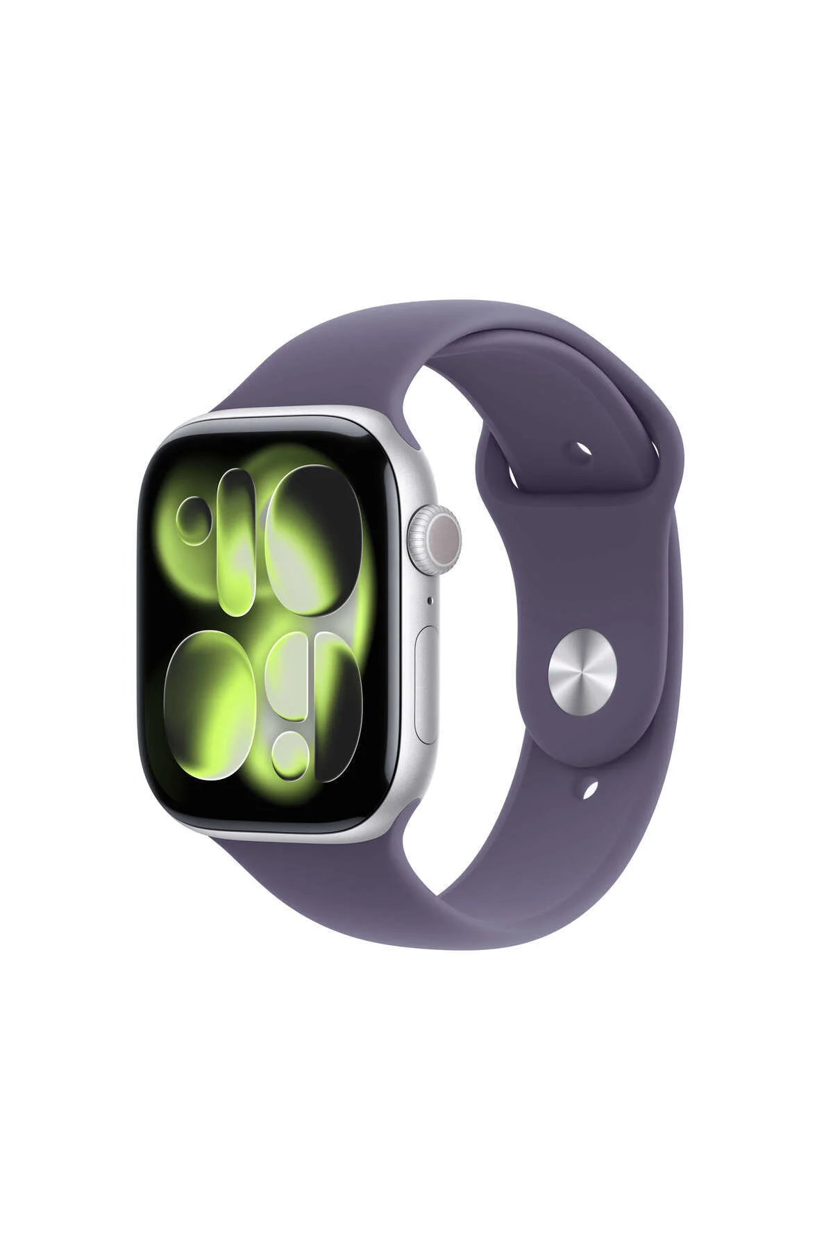 Watch Series 11 GPS + Cellular, 42 mm Gümüş Rengi Alüminyum Kasa ve Sis Moru Spor Kordon  - S/M