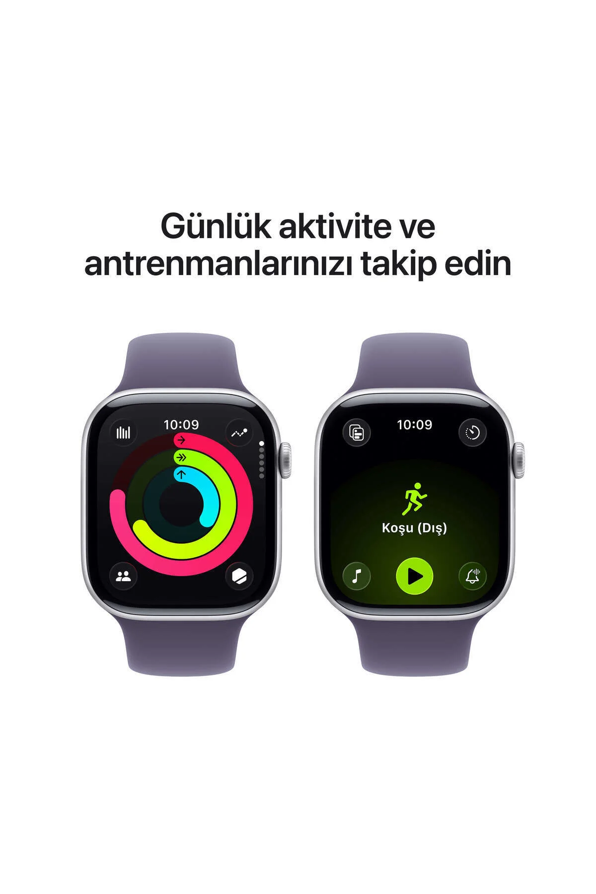 Watch Series 11 GPS + Cellular, 42 mm Gümüş Rengi Alüminyum Kasa ve Sis Moru Spor Kordon  - S/M