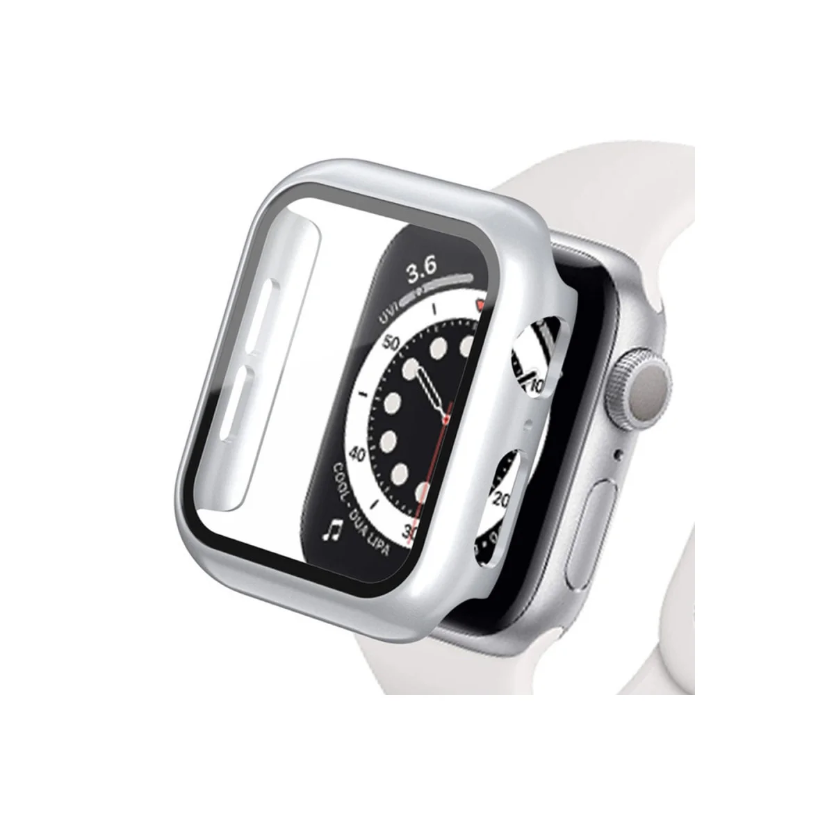 Watch Ultra 49mm Camlı Kasa Ekran Koruyucu - Gümüş