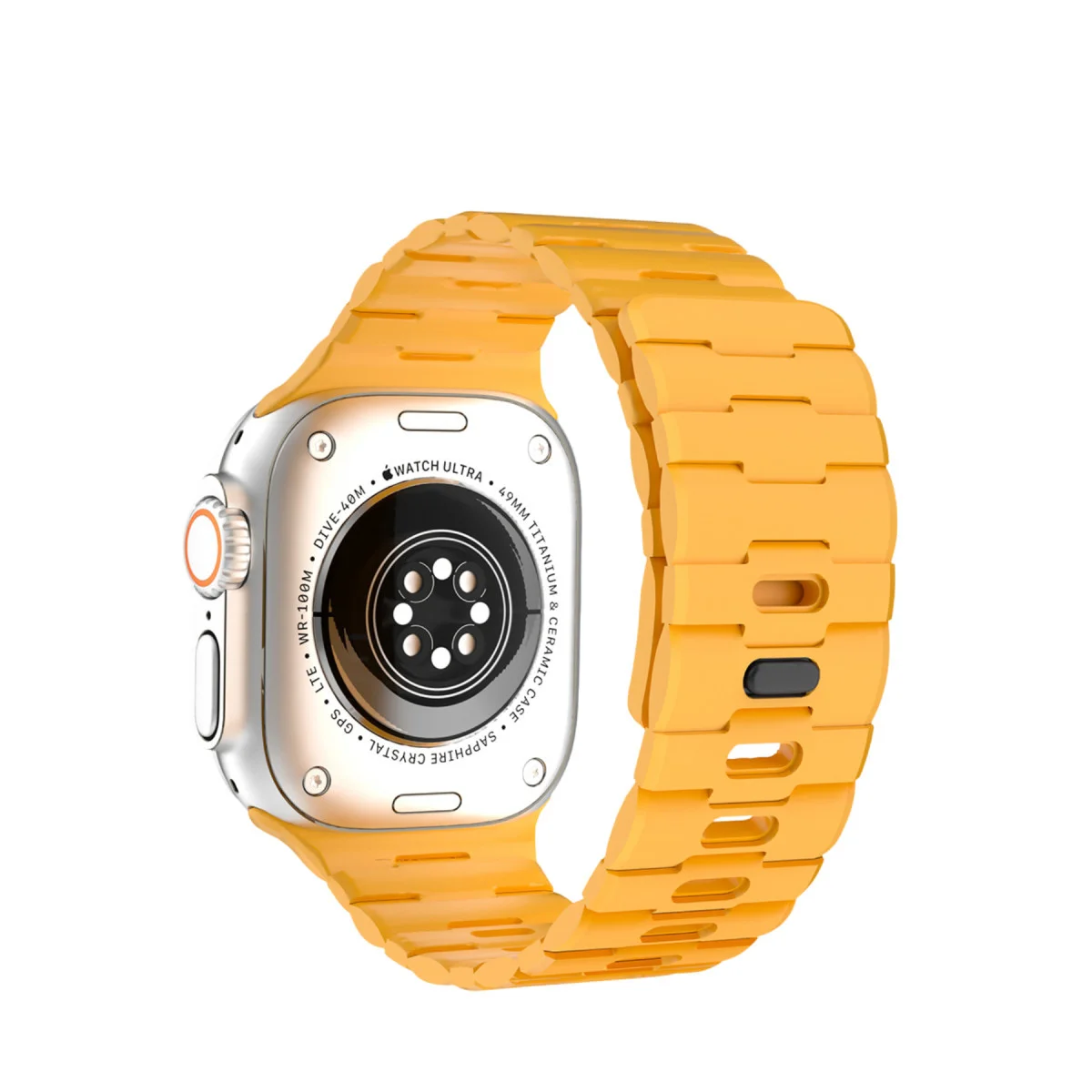 Watch Ultra 49mm Silikon Woven Kordon - Sarı, Konforlu ve Estetik Montaj