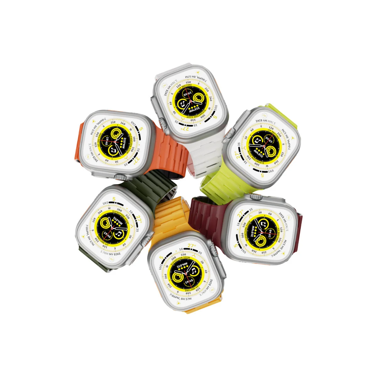 Watch Ultra 49mm Yeşil Silikon Kordon - Rahat ve Şık Değişim