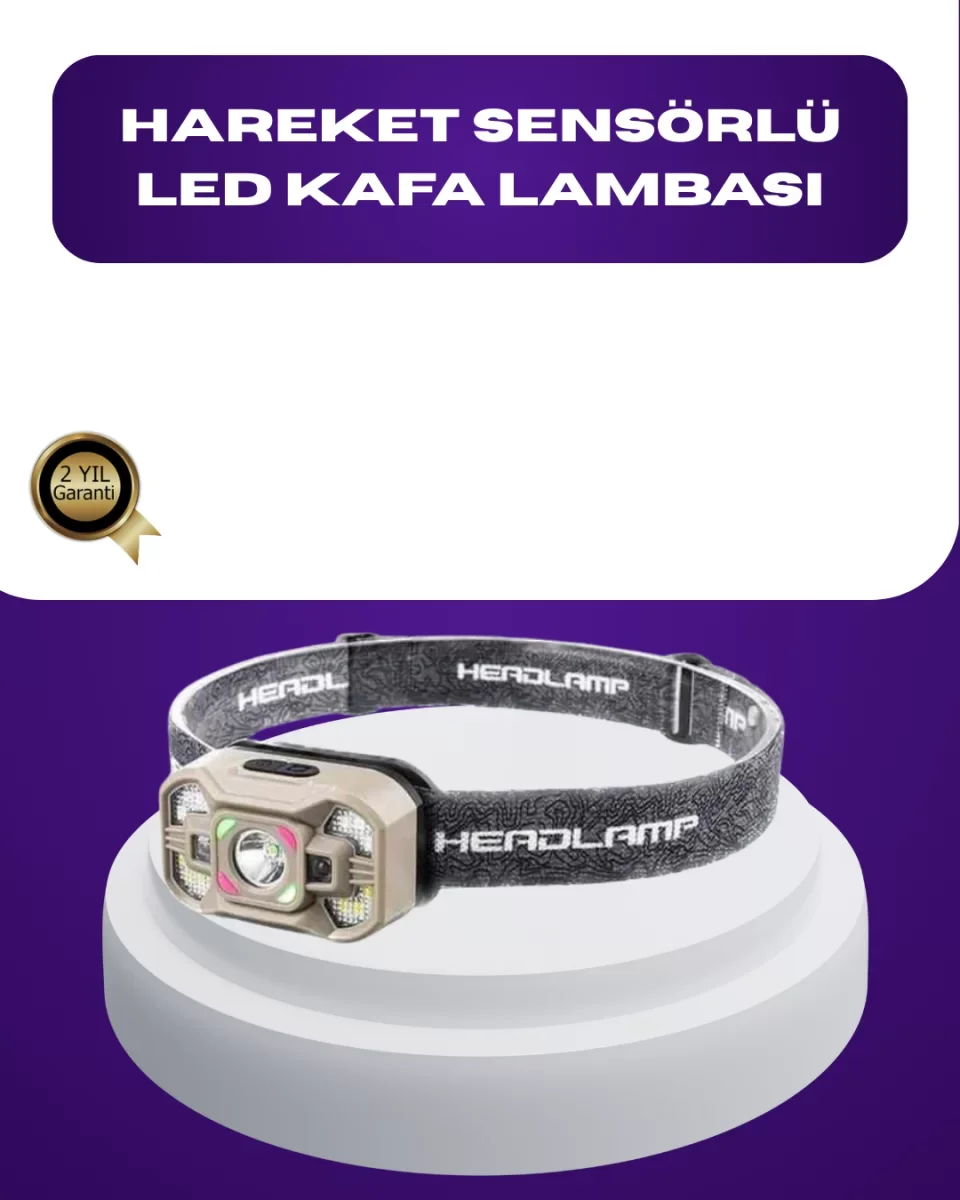 Wave Sensörlü LED Kafa Lambası Şarjlı Ayarlanabilir Işık - Lisiny