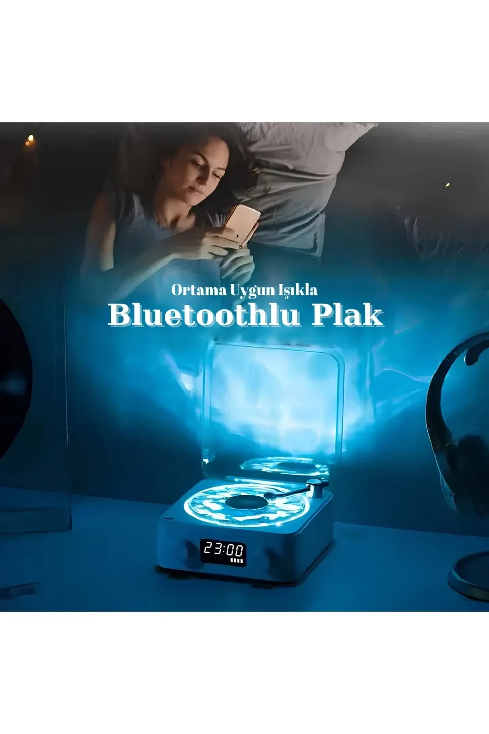 Waves Nostalji Plak Görünümlü Bluetooth Hoparlör 3d Ses Dalgası Retro Müzik Plak Mavi Fiyatı, Yorumları ve Özellikleri
