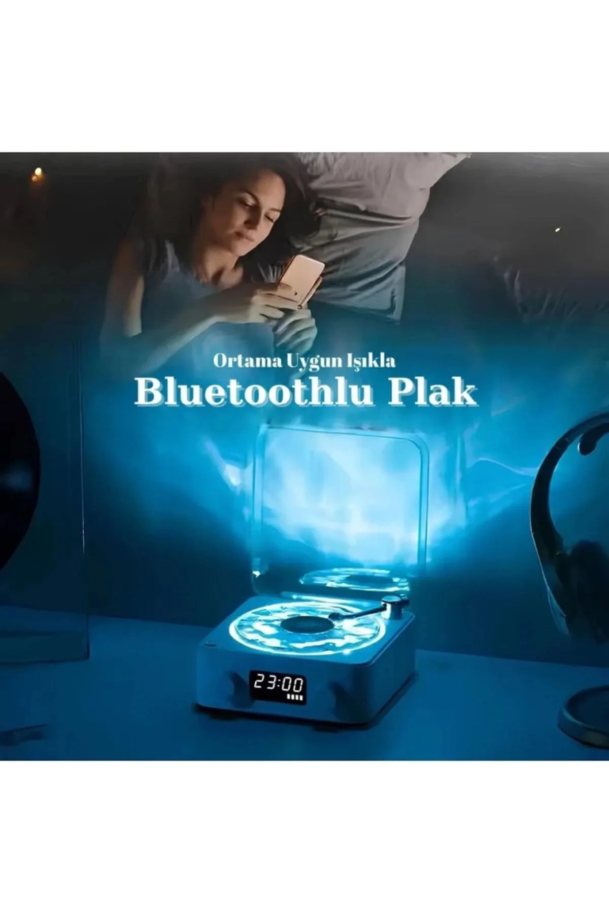 Waves Nostalji Plak Görünümlü Bluetooth Hoparlör 3d Ses Dalgası R