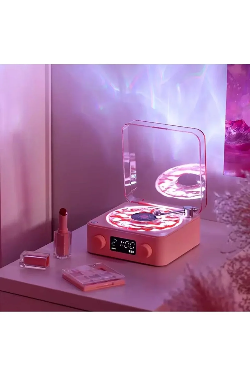 Waves Nostalji Plak Görünümlü Bluetooth Hoparlör 3d Ses Dalgası Retro Müzik Plak Pembe Fiyatı, Yorumları ve Özellikleri